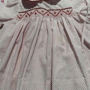 Petit Ami Pink and White Polka Dot Dress